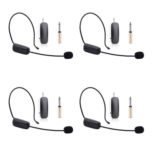 4X New 2 in 1 Handheld UHF Wireless Microphone Professional -Wear Mic Volume Amplifier for Speech Teaching