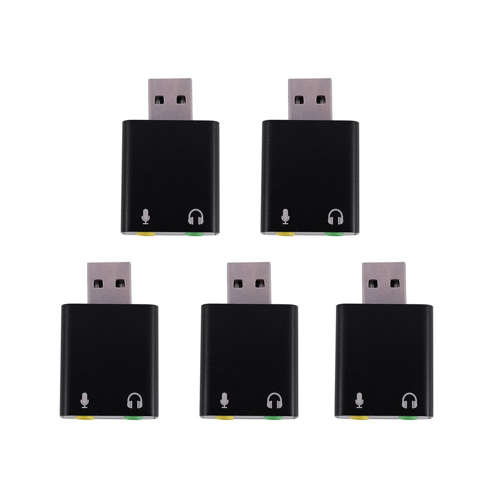 5X 7.1-Channel Aluminum Alloy Usb Sound Card Computer External Sound Card Usb7.1 Sound Card Analog Sound Card 6032583310058