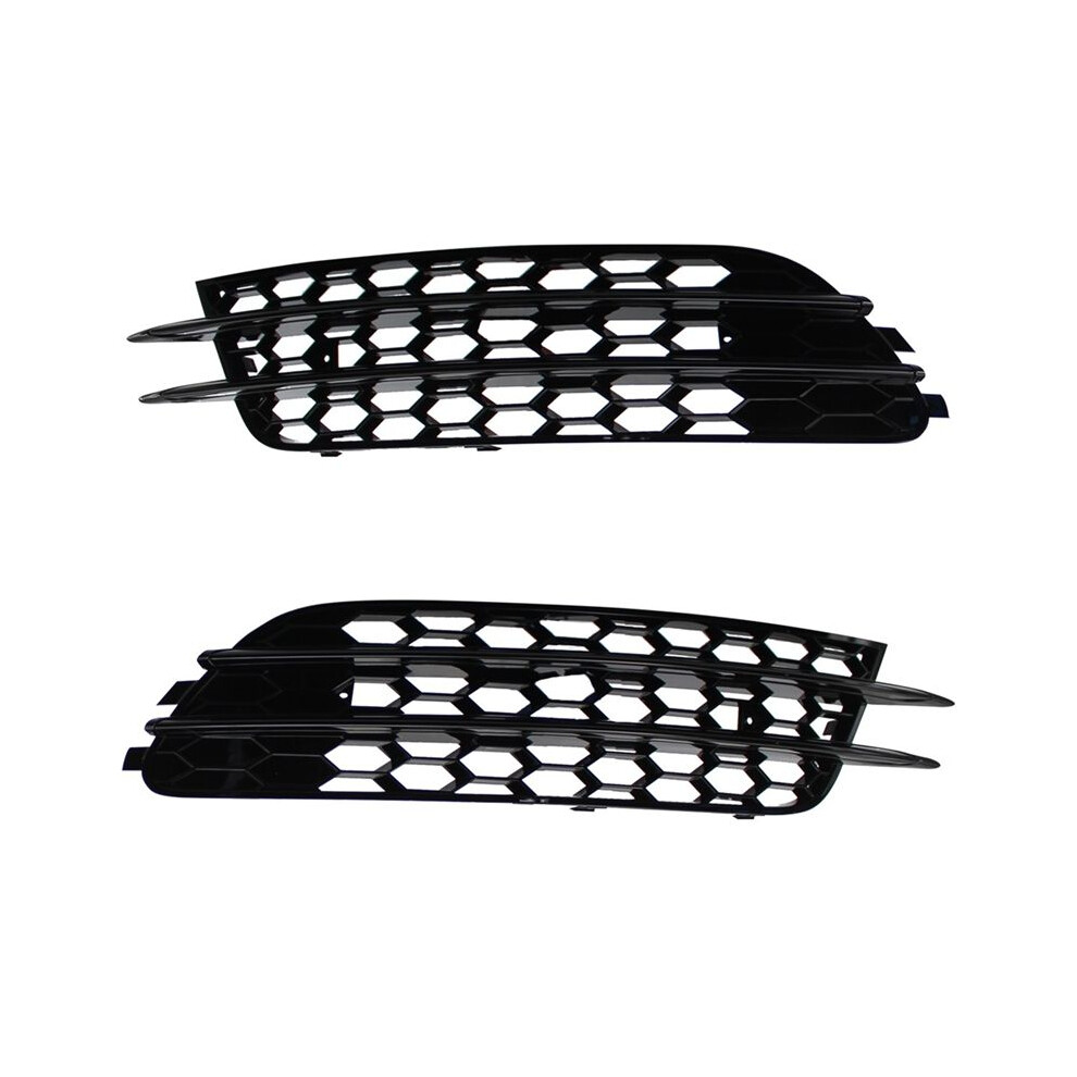 1Pair Front Fog Cover Honeycomb Grille Racing Grills For A6 C7 2012-2015 4G0807681 4G0807682 Light/Black 6033705669177
