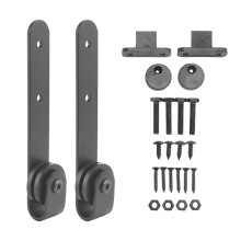 10St 0.63Inch-0.78Inch Carbon Steel Kast Schuifdeur Schuur Hardware Kit Schuifdeur Bezel Opknoping Rail Slides