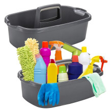 Caja de Suministros de Limpieza, Caja de Plástico con Asa para Guardar Suministros de Limpieza, Cubo de Limpieza, Bolsa de Ducha para el Hogar.