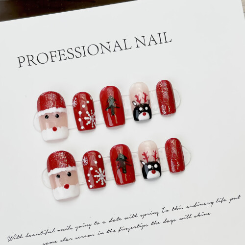 (XS) Santa Claus Glossy Press On Nails 2