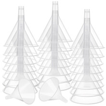 24 Pcs Large Clear Plastic Funnel 4.7 Inch Wide Mouth Clear Funnels with Long Reaching Spout for Filling Water Bottles