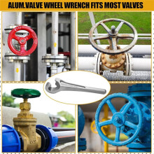 1-3/8in Single Ended Valve Wheel Wrench Aluminum Hand Valve Wheels Wrench 13-5/8in Valve Opening Closing Tool Guard