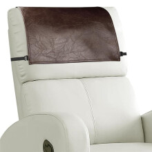 Headrest Cover for Recliner Chair Recliner Headrest Protector Faux Leather Headrest Cover with Elastic Straps Brown