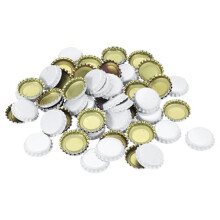 160 PCS Bottle Caps for Crafts, 1 Inch Decorative Metal Beer Bottle Caps Bulk Flattened Charm for DIY White