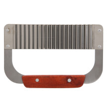Rvs Crinkle Snijgereedschap Aardappelen Chips Cutter Wortel Slicer met Houten Handvat Voedsel Groente Snijmes