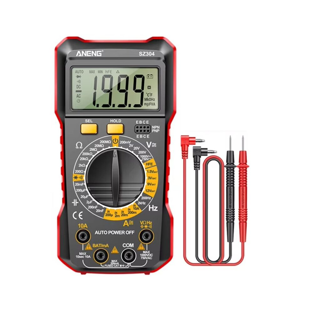Aneng Sz304 Digital Multimete True Rms Handheld Multifunction High Precision Tester Ncv Ac/ Votage Current Resistance Ohm Tool 4712618103542