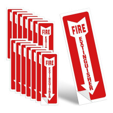 Brandsläckarskyltar, 15-Pack 4x12 Tums Brandsläckarskyltar för Hemmaföretag, Självhäftande Säkerhetsskylt.