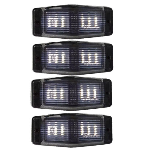 4pcs Smoked White Front Grill Light LED  Lamp for     Truck Lorry Double Burner Indicator Light 1