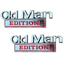 2 St Old  Edition Bilemblem 3D-Metallklistermärken Old -Tilläggsbilemblem Vattentätt Rostfritt Självhäftande B