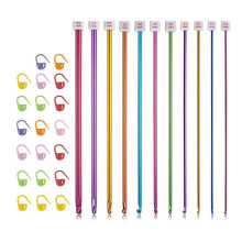 Ensemble de Crochets Tunisiens, 11 Paquets de Crochets Tunisiens Aiguilles en Aluminium Afghanes (2 Mm Ă 8 Mm)