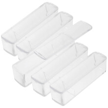Office Stamp Storage Box 5 Pack Clear Plastic Organizer Container for Desk with Smooth Sliding Access