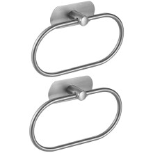 Stainless Steel Towel Holder Self-Adhesive Bathroom Towels Rack Washhand Hanger Ring Rail Kitchen Storage Accessories C