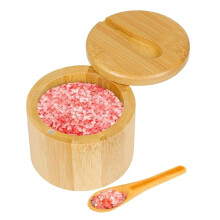 Salt- och Kryddburkar, Pepparburk, Bambu-Krydda, Förvaringslåda, Trä, Sockerbehållare, Lock, Funktion, Flera Skålar