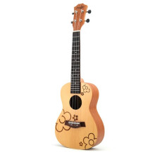 Konzert-Ukulele 4-Saitige Fichtengitarre 23-Zoll-Sopran-Ukulele AnfäNger Palisander-BrüCke für Musikalische Saiten-Instru