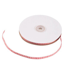 45m Full Reel Cut Lengths Gingham Ribbon Sewing Crafts, 6mm Wide Red