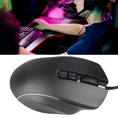 Wired Gaming Mouse 10 Buttons RGB Light 6 DPI ABS Black Type 1