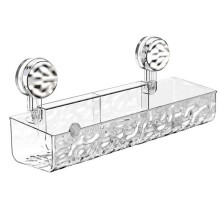 Large Capacity Drill-Free Bathroom Shower Rack Wall-Mounted Punch-Free Storage Basket Bathroom Suction Cup Storage Rack
