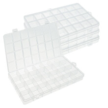 4Pcs Clear Bead Organizer Box Set, 28Grid Craft Storage Containers for Jewelry and Small Parts