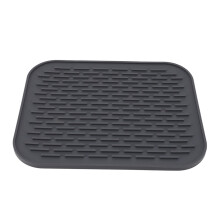 Large NonSlip Silicone Dish Drying Mat with Heat Insulating Surface and Drip Lip for Kitchen Counter