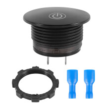 Voltímetro de Exibição de Capacidade de Bateria LED Medidor de Voltagem Digital com Interruptor de Toque OFF Carro Motocicleta 3V-35V Verde