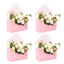 Valentine'S Day Floral Envelope Box Empty Flower Paper Box for Bouquet Packaging,for 'S Day Wedding Party 4Pcs