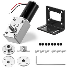 6 Pack 12v 16rpm Worm Gear Motor with 8mm Flange Coupling Flange Coupling and 370 Mounting Bracket with Screw for DIY