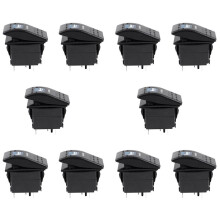 10X Blauw Licht Hoornpatroon LED 12V/20A 24V/10A 5-Pins Tuimelschakelaar Autoboot
