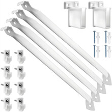 12 Inch Wire Shelf Brackets Set, 4 Pack Metal White Closet Support Bracket with End Brackets & Clips for Wall Bracket