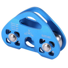 6X Heart-Shape Climbing Double Pulley Steel Cable Rope 13mm Climbing Device High Speed Zipline Trolley 24KN