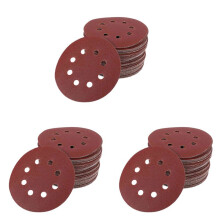 150Pcs 5 Inch 125Mm Round Sandpaper Eight Hole Disk Sand Sheets Grit 40/60/80/120/240 Hook and Loop Sanding Disc Polish