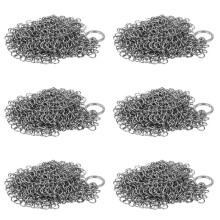 6X Cast Iron Cleaner -Premium 316 Stainless Steel Chainmail Scrubber , 8x6 Inch