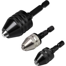 Keyless Shank Drill Chuck Adapter Set,1/4" Hex Shank Quick Change Bit Holder (0.3-8mm)-Fits Impact Drivers & Power Tools