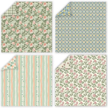 Frühlings-Scrapbook-Papier, 24 Blatt, 30,5 X 30,5 cm, Doppelseitig Bedruckt mit Floralen und Blütenartigen Botanischen Motiven