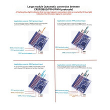 FPV Air-Ground Integration/UAV/ELRS/CRSF/PWM/SBUS/PPM Protocol Conversion with Battery Voltage Detection for FPV Drone