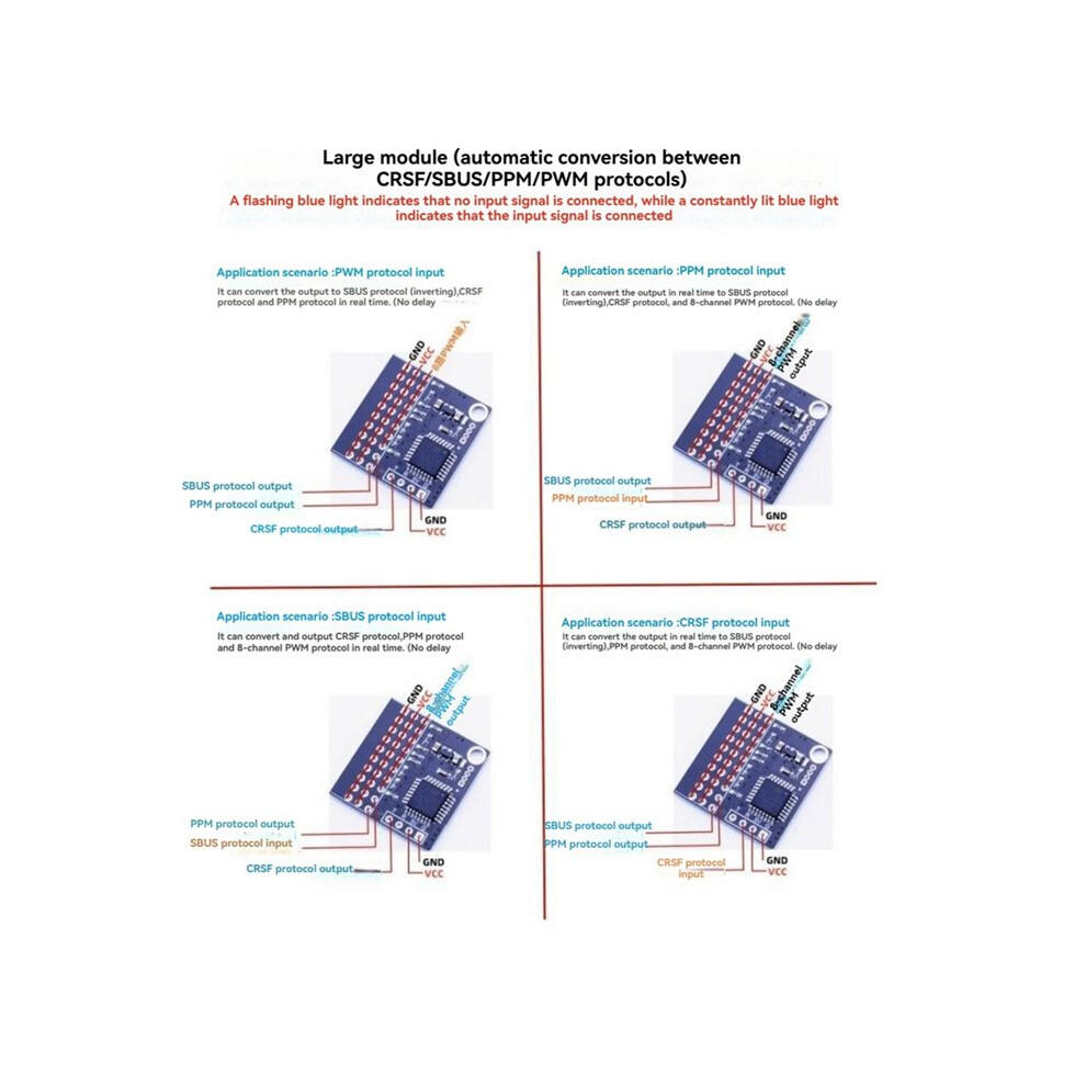 Fpv Air-Ground Integration/Uav/Elrs/Crsf/Pwm/Sbus/Ppm Protocol Conversion With Battery Voltage Detection For Fpv Drone 6031088686088