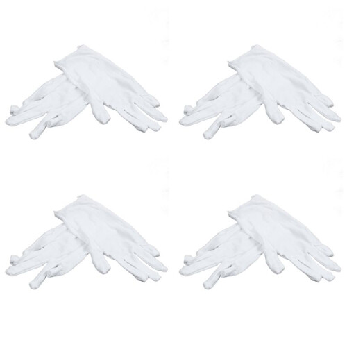 8X White Cotton Gloves Anti-Static Gloves Protective Gloves for Housework Workers 1
