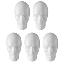 5X Male Wig Display Cosmetology Mannequin Stand Model Foam White