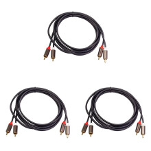 3X 2RCA Naar 2 RCA Coaxiale Audiokabel 3,5 Jack Stereo RCA Audiokabel 1M voor Thuisbioscoop DVD TV-Versterker CD-Klankkast