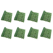 8X Kunstplantomheining Groene Bladomheiningspanelen Privacyomheiningsscherm voor Huistuinwerfdecoratie Buitenmuurdecor