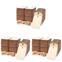 300PCS Blank Squares Wood Pieces Unfinished Round Corner Wooden Cutouts for DIY Project Engraving Decoration