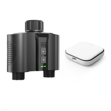 1 Set WiFi Water Timer for Garden Hose,Sprinkler Timer with 2 Outlet for Lawns and Yard, Rain Delay/Remote/Manual Faucet