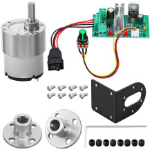 Paquete de 4 Motores con Engranajes JGB370-520 de CC de 12 V y 600 Rpm, Controlador de Velocidad del Motor PWM de CC CCM6N y Conector de Acoplamiento