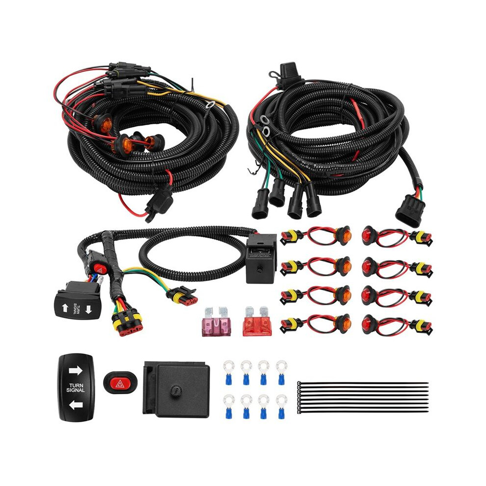 Atv Utv Turn Signal Kit, Universal Street Legal Kit With Reverse/Hazard/Blinker/Turn /Rocker Plug-And- Light 6032677282025