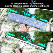 14-Inch Rust Proof Window Cleaning Kit,Multifunctional Squeegee for Shower Glass Doors,Bathroom Doors,Mirrors and Window