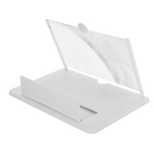 Phone Screen Magnifier with Stand for Movies and Gaming, Lightweight 2 in 1 Enlarged Viewing for Elders White