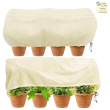 Rectangular Plant Frost Cover,Winter Frost Blanket with Drawstring, Garden Protection Netting for Raised Beds
