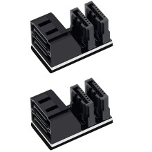 2 Pièces Double 7Pin Femelle à Double 7Pin Mâle Adaptateur Coudé à 90 Degrés Carte Mère Adaptateur pour Ordinateurs de Bureau SSD HDD