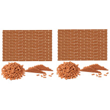 700 Pieces Bricks for Landscaping Miniature Bricks Brick Wall Small Bricks for Dollhouse Garden Parts,1/35 Scale